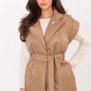 Kamizelka Model IT-KZ-FL9603.87 Camel - Rue Paris