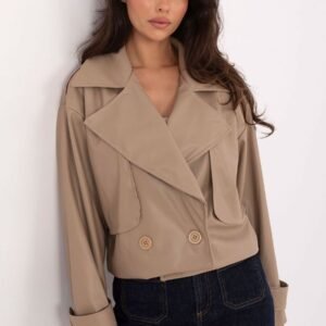 Płaszcz Damski Model IT-KR-FL9558.60 Beige - Rue Paris
