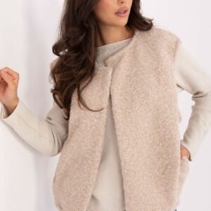 Kamizelka Model IT-KZ-FL9622.29P Light Beige - Rue Paris