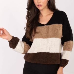 Sweter Damski Model MI-SW-0409.85 Black/Brown - Rue Paris