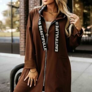 Płaszcz Damski Model 632-2 Czekolada - Numoco