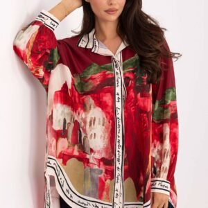 Koszula Damska Model IT-KS-18729.12 Bordo - Rue Paris