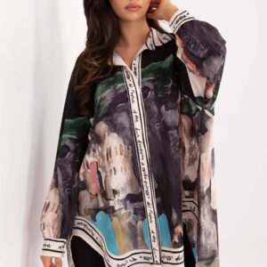 Koszula Damska Model IT-KS-18729.12 Black - Rue Paris