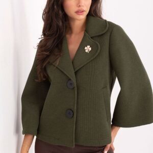 Płaszcz Damski Model IT-KR-FL8159.24 Khaki - Rue Paris