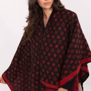 Sweter Ponczo Model AT-PN-7661.89 Black/Red - Factory Price