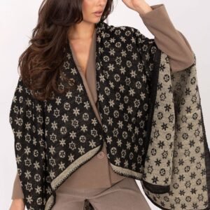 Sweter Poncho Model AT-PN-7661.89 Black/Beige - Factory Price