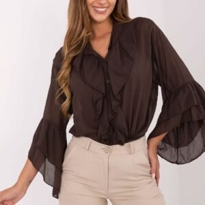 Koszula Damska Model MI-KS-92330.07 Dark Brown - Italy Moda