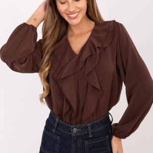 Bluzka Model MI-BZ-3261.23 Dark Brown - Rue Paris