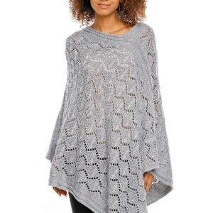 Sweter Poncho model 30012 Light Gray - PeeKaBoo