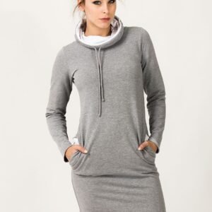 Sukienka Model Kaja 7 Light Grey/White - Tessita