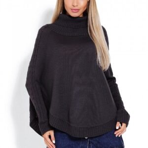 Sweter Ponczo Model 70009 Grafit - PeeKaBoo