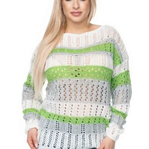 Sweter Damski Model 30060 Cream/Green - PeeKaBoo