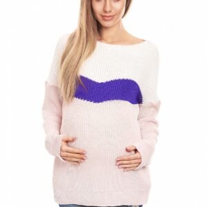 Sweter Ciążowy Model 40023 Powder Pink - PeeKaBoo