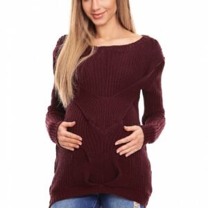 Sweter Ciążowy Model 40029 Bordo - PeeKaBoo