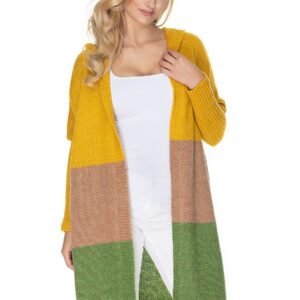 Sweter Kardigan Model 30069 Musztard/Green - PeeKaBoo