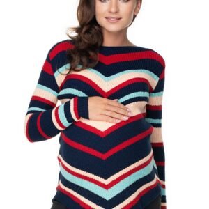 Sweter Ciążowy Model 40032 Navy - PeeKaBoo