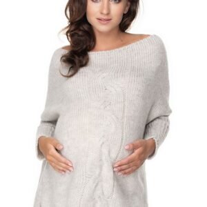 Sweter Ciążowy Model 30075 Light Grey - PeeKaBoo