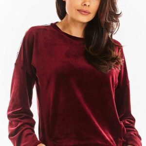 Bluza Damska Model A374 Bordo Welur - awama