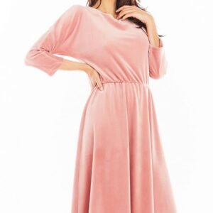 Sukienka Model A407 Welur Pink - awama