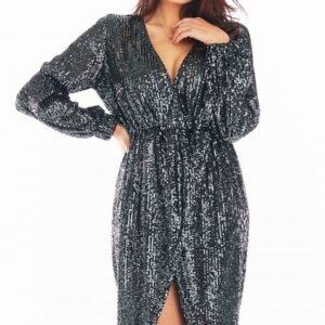 Sukienka Model A399 Cekiny Grafit - awama