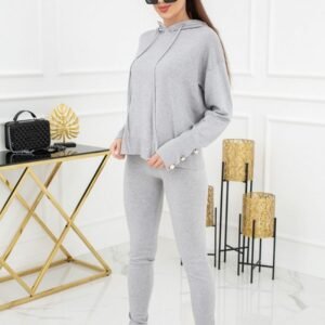 Spodnie Komplet Model Kim Pearl Buttons PU1121 Silver - Vittoria Ventini