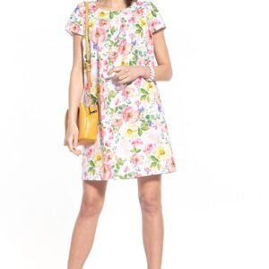Sukienka Model T346/2 Wielokolorowe Kwiaty - Tessita