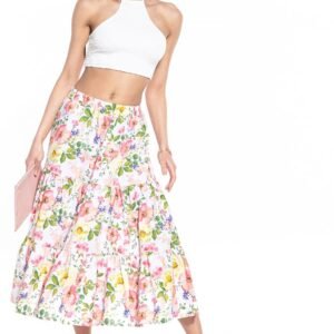 Spódnica Model T345/2 Wielokolorowe Kwiaty - Tessita