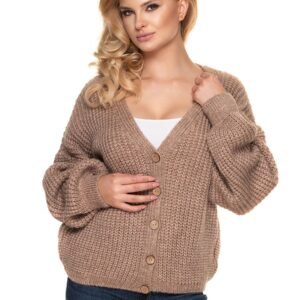 Sweter Kardigan Model 30077 Cappuccino - PeeKaBoo Hurtownia odzieży on-line, moda damska, bielizna i obuwie dla kobiet - Matterhorn.pl