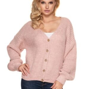 Sweter Kardigan Model 30077 Blady Róż - PeeKaBoo
