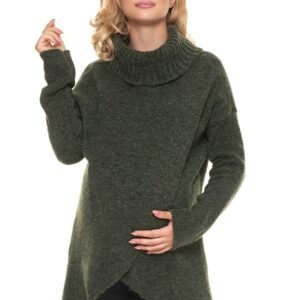 Sweter Ciążowy Model 30078 Khaki - PeeKaBoo