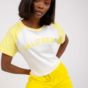T-shirt Damski Model FA-TS-7708.44 White/Yellow - Fancy
