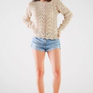 Sweter Damski Model A446 Beige - awama