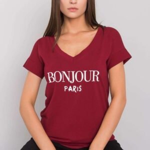T-shirt Damski Model FA-TS-7161.32P Bordo - Fancy