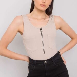 Koszulka Top MOdel DHJ-TP-13287.36P Beige - Italy Moda