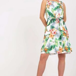 Sukienka Model WN-SK-0806-5.44 White/Green - Rue Paris