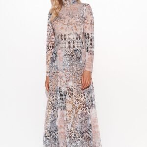 Sukienka Model M764 Szyfon 37 - Makadamia