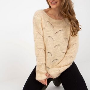 Sweter Damski Model TW-SW-BI-9030.08 Beige - Och Bella