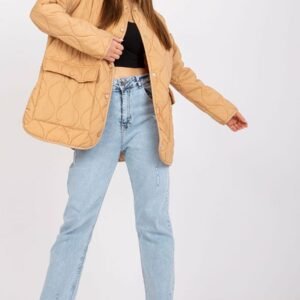 Kurtka Damska Model RV-KR-001.95P Camel - Rue Paris