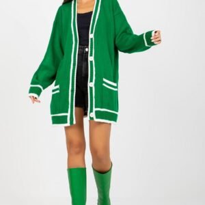 Sweter Kardigan Model LC-SW-0333.06X Green - Rue Paris