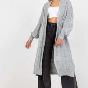 Sweter Kardigan Model LC-SW-8032.34P Grey - Rue Paris