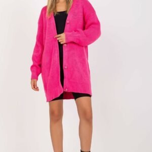 Sweter Kardigan Model LC-SW-0267.06X Fluo Pink - Rue Paris