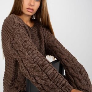 Sweter Damski Model LC-SW-8044.06X Brown - Rue Paris