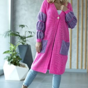Sweter Kardigan Model 30086 Neon Pink - PeeKaBoo