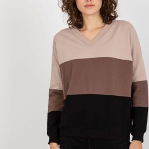 Bluza Damska Model RV-BL-8328.34X Black/Beige - Rue Paris