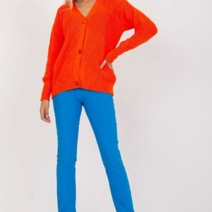 Sweter Kardigan Model LC-SW-0321.06X Orange - Rue Paris