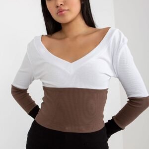 Bluzka Model RV-BZ-8429.35X White/Black - Rue Paris