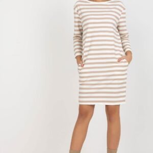 Sukienka Model LO-SK-LK-230.65 White/Beige - Rue Paris