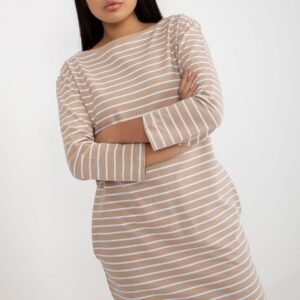 Sukienka Model LO-SK-LK-259.08 White/Beige - Rue Paris