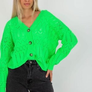 Sweter Damski Model LC-SW-8022.04P Fluo Green - Rue Paris