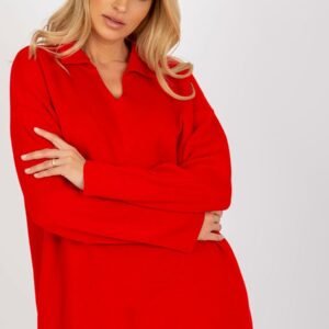 Sweter Damski Model LC-SW-2261.00P Red - Rue Paris